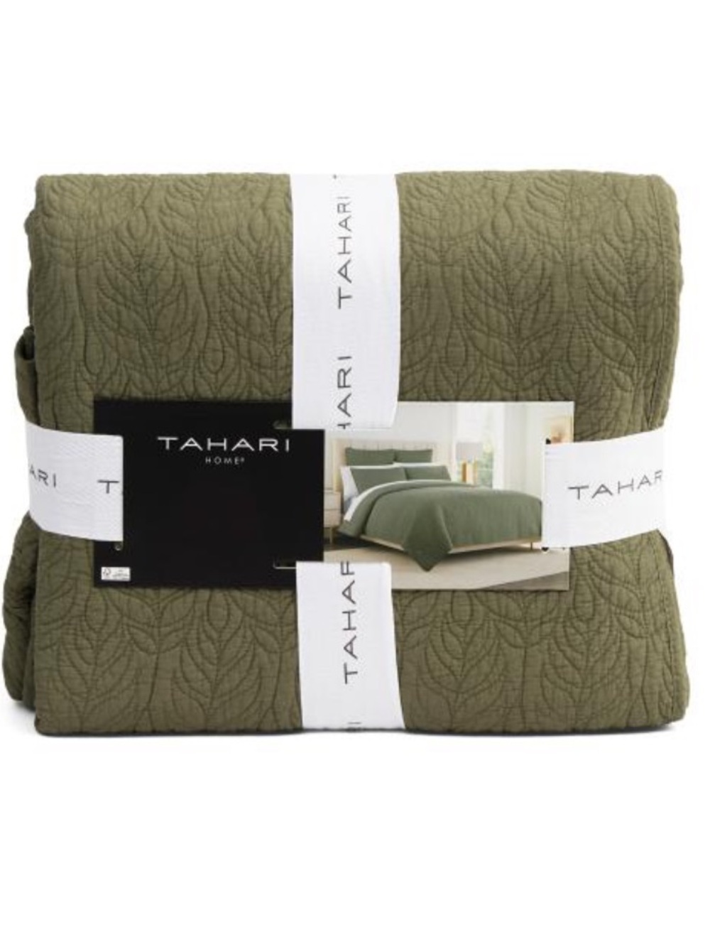 Tahari Neutral Quilted Cotton Quilt Set